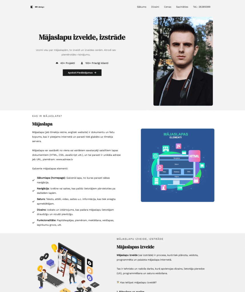 Mājaslapu izveide Basic plāns